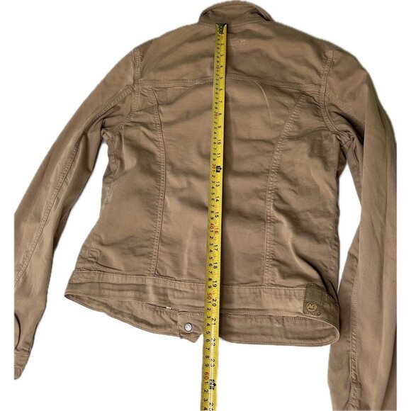 Adriano Goldschmied AG The Essential Trucker Jacket Womens M Tan Stretch USA - Picture 10 of 10